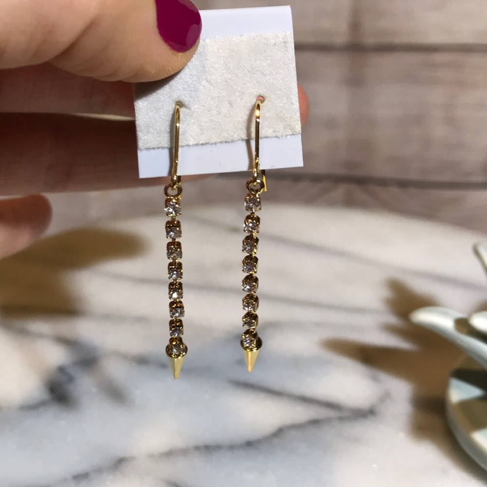 Dangling Rhinestone Earrings - Picture 4 of 4